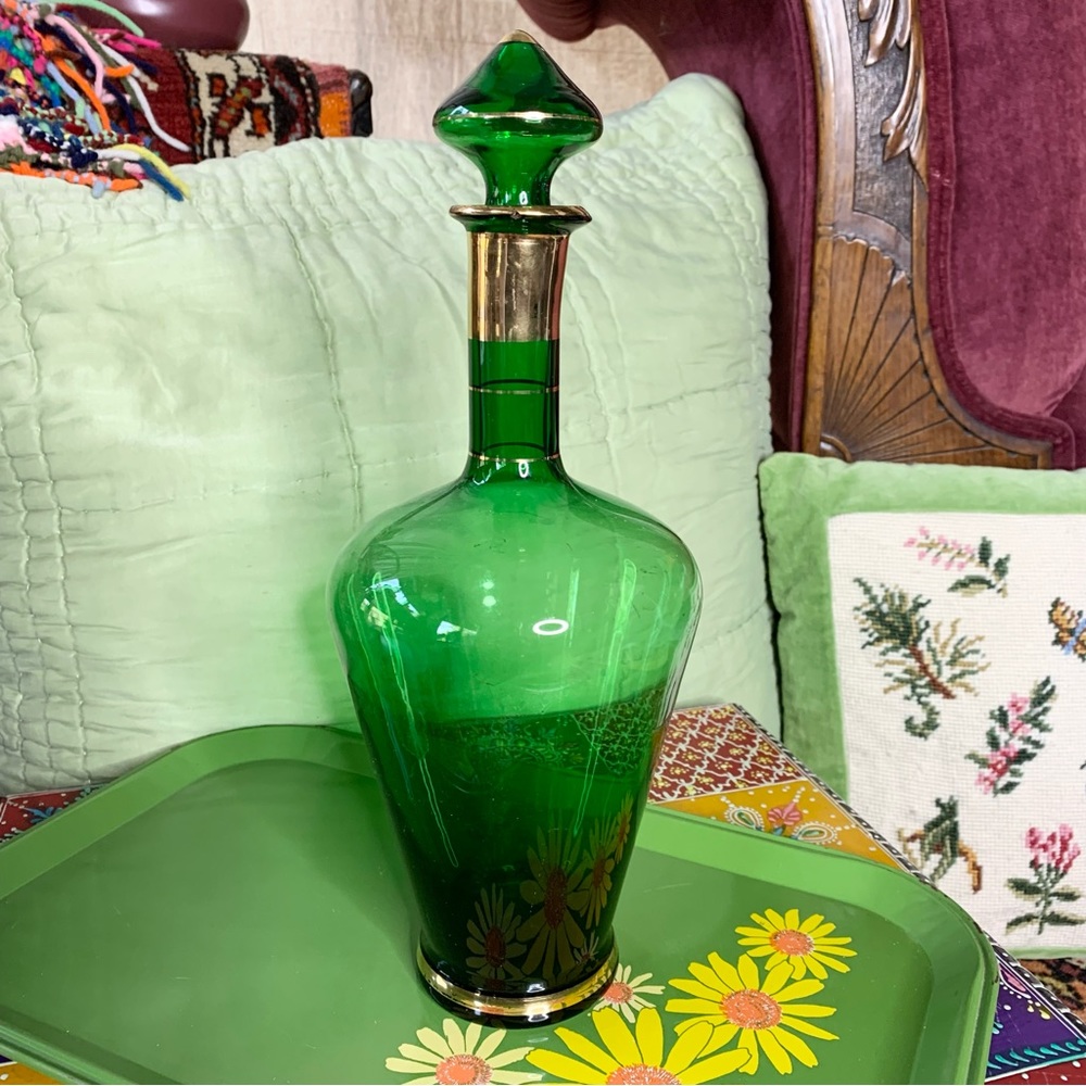 Gilded Emerald Decanter